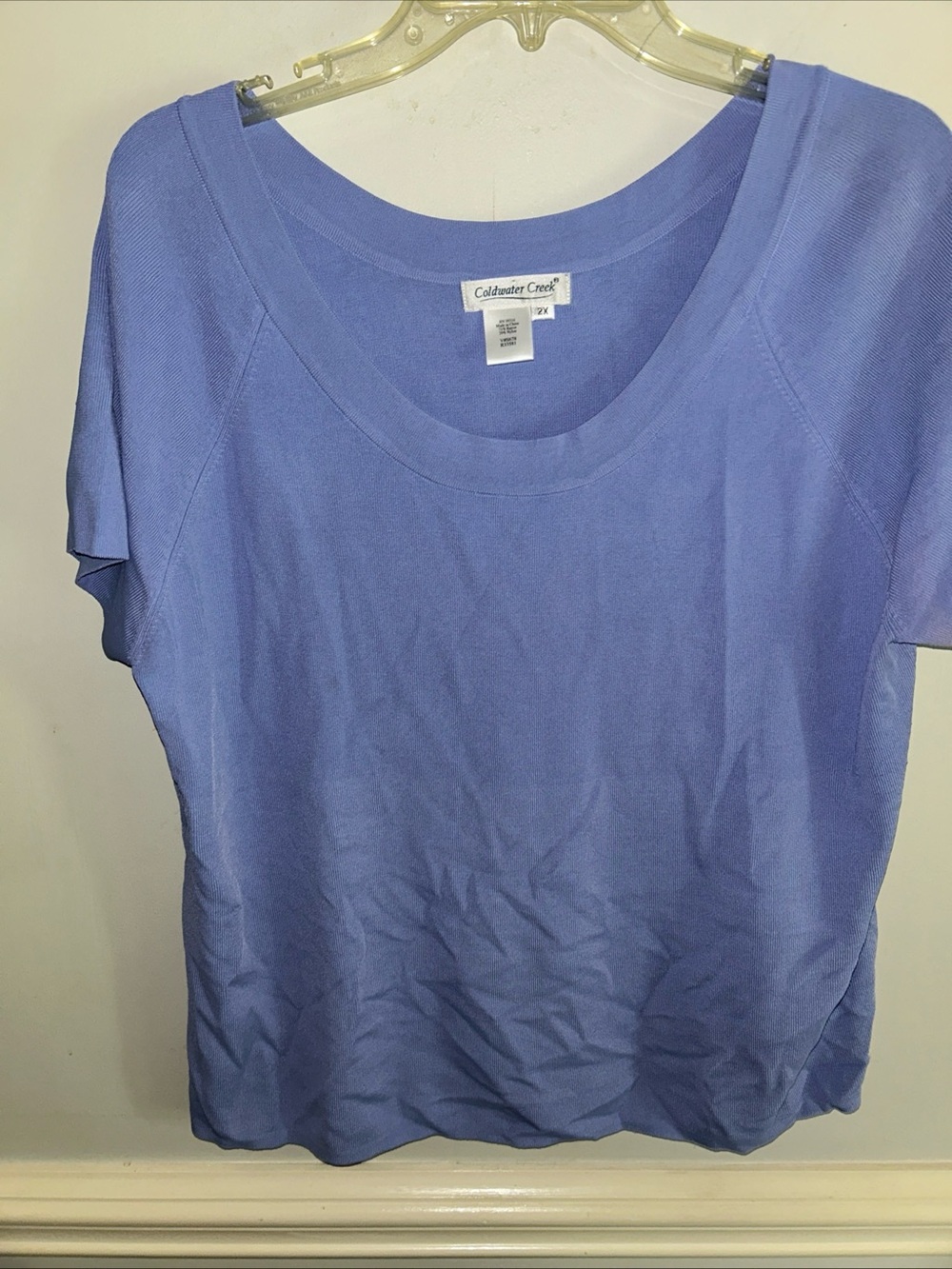 Coldwater Creek Periwinkle Scoop Neck Short Sleeve Top
